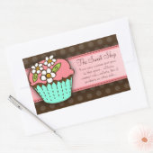 Rectangulaire Sticker Cupcake Fleurs (Enveloppe)