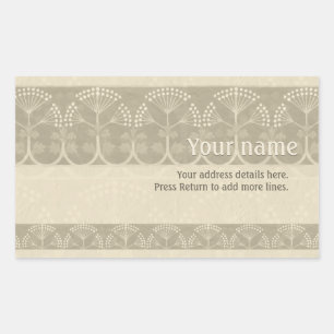 Rectangulaire Sticker d'adresse vintage Floral Ornament CC0665
