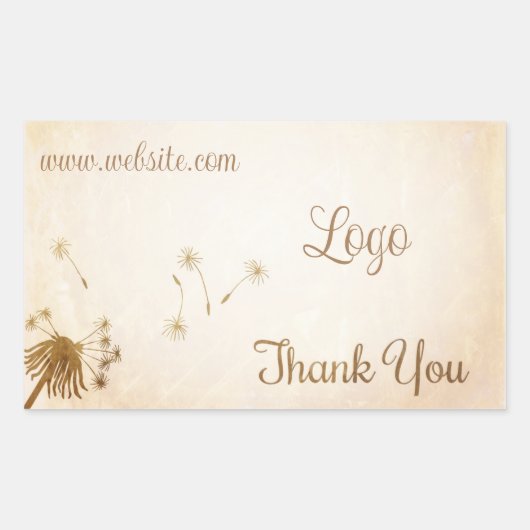 Rectangulaire Sticker Dandelion Custom Business Logo (Devant)
