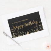 Rectangulaire Sticker d'anniversaire Black Gold (Enveloppe)