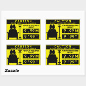 Rectangulaire Sticker d'avertissement de hauteur Kayak (Feuille)