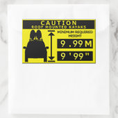 Rectangulaire Sticker d'avertissement de hauteur Kayak (Sac)