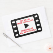 Rectangulaire Sticker d'avertissement de surveillance (Enveloppe)