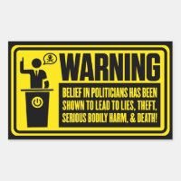 Sticker d'avertissement des politiciens