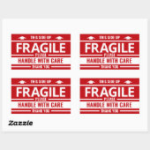 Rectangulaire Sticker d'avertissement d'expédition rouge Étiquet (Feuille)