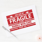 Rectangulaire Sticker d'avertissement d'expédition rouge Étiquet (Enveloppe)