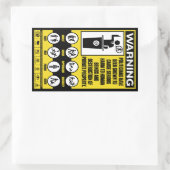 Rectangulaire Sticker d'avertissement du politicien (Sac)
