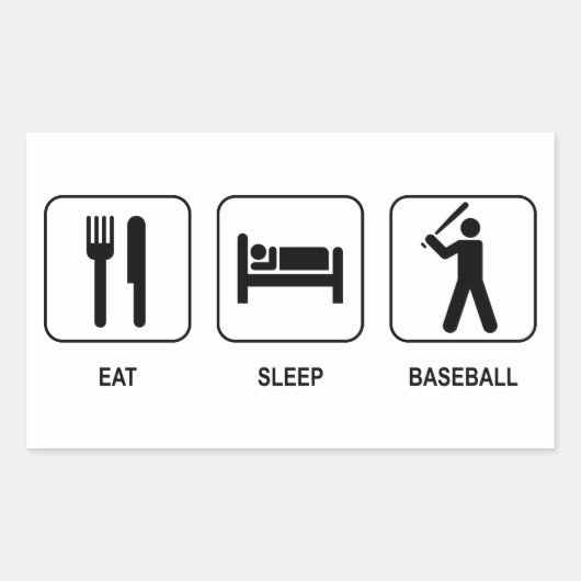 Rectangulaire Sticker De Baseball De Sommeil (Devant)