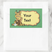 Rectangulaire Sticker de baseball Giraffe (Sac)