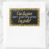Rectangulaire Sticker de certificat cadeau - Événements (Sac)