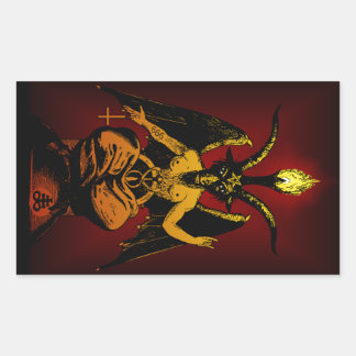 Rectangulaire Sticker de chèvre satanique