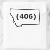 Rectangulaire Sticker de code régional du Montana (Sac)