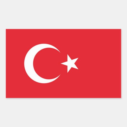 Rectangulaire Sticker de décal Drapeau de Turquie (Devant)