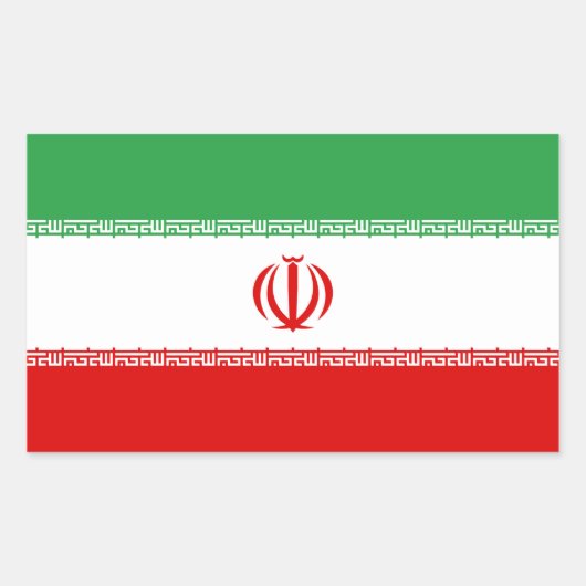Rectangulaire Sticker de décal du drapeau iranien (Devant)