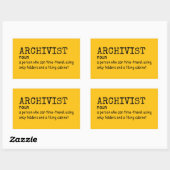 Rectangulaire Sticker de définition amusant de l'archiviste (Feuille)