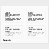 Rectangulaire Sticker de définition de codeur drôle (Feuille)