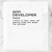 Rectangulaire Sticker de définition de codeur drôle (Sac)