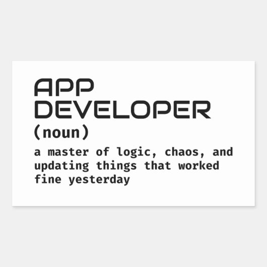 Rectangulaire Sticker de définition de codeur drôle (Devant)