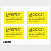 Rectangulaire Sticker de devis pour archiviste amusant (Feuille)