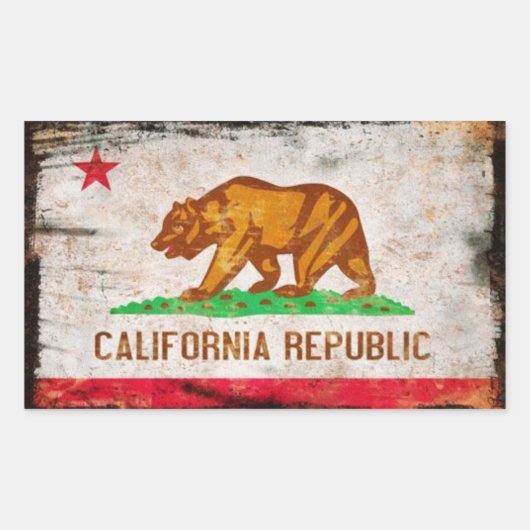 Rectangulaire Sticker de la Californie (Devant)