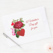 Rectangulaire Sticker de la Saint Valentin Rose Rouge (Enveloppe)