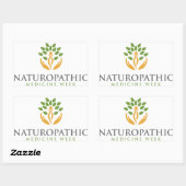Rectangulaire Sticker de la Semaine de la médecine naturopathiqu (Feuille)