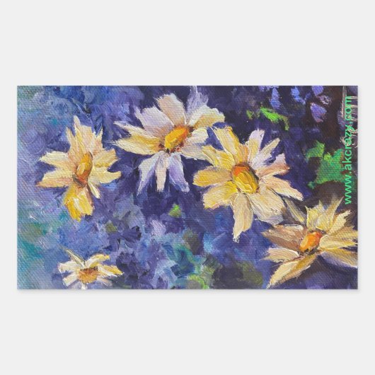 Rectangulaire Sticker de l'Alaska Daisies (Devant)