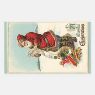 Rectangulaire Sticker de liste de Père Noël