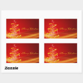 Rectangulaire Sticker de Noël/Arbre de Noël (Feuille)