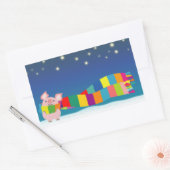 Rectangulaire Sticker de Noël du petit cochon (Enveloppe)