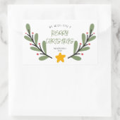 Rectangulaire Sticker de Noël Joyeux Aquarelle (Sac)