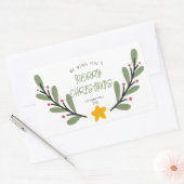 Rectangulaire Sticker de Noël Joyeux Aquarelle (Enveloppe)