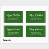 Rectangulaire Sticker de Noël Joyeux Vert (Feuille)