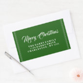Rectangulaire Sticker de Noël Joyeux Vert (Enveloppe)
