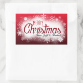 Rectangulaire Sticker de Noël neigeux personnalisé (Sac)