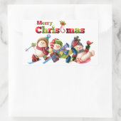 Rectangulaire Sticker de Noël Rectangle classique / Snowmen (Sac)