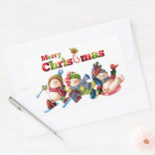 Rectangulaire Sticker de Noël Rectangle classique / Snowmen (Enveloppe)