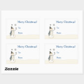 Rectangulaire Sticker de Noël Snowman (Feuille)