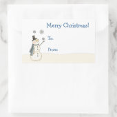 Rectangulaire Sticker de Noël Snowman (Sac)