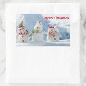 Rectangulaire Sticker de Noël/Snowmen (Sac)