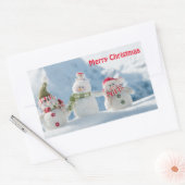 Rectangulaire Sticker de Noël/Snowmen (Enveloppe)