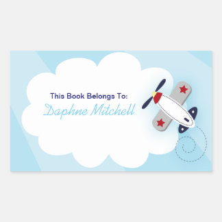 Rectangulaire Sticker de plaque de livre personnalisée Aviator A
