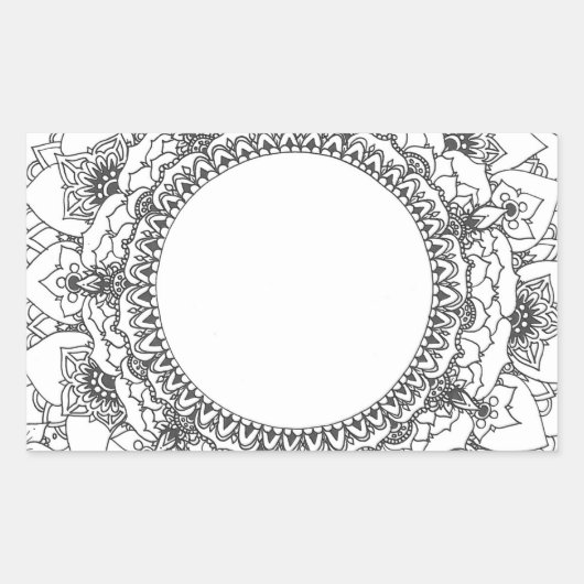 Rectangulaire Sticker de Pleine lune Mandala Rectangle (Devant)