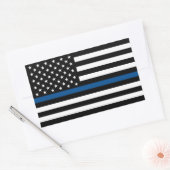 Rectangulaire Sticker de police de soutien de ligne bleue mince (Enveloppe)