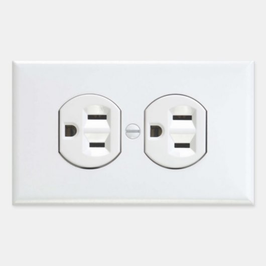 Rectangulaire Sticker de prise électrique (Devant)
