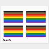 Rectangulaire Sticker de rectangle de fierté LGBTQ+ inclus POC (Feuille)