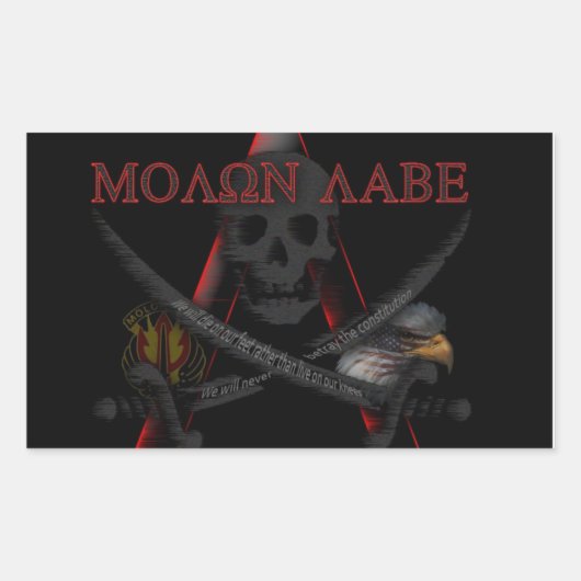 Rectangulaire Sticker de résistance Molon Labe (Devant)