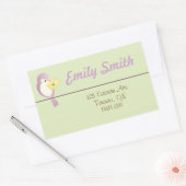 Rectangulaire Sticker de retour d'adresse d'oiseaux doux (Enveloppe)