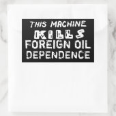 Rectangulaire Sticker de sabotage : Dépendance pétrolière étrang (Sac)