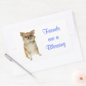 Rectangulaire Sticker de salutation des amis Long Haired Chihuah (Enveloppe)